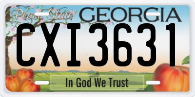 GA license plate CXI3631