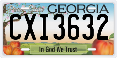 GA license plate CXI3632