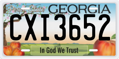 GA license plate CXI3652