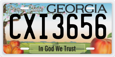 GA license plate CXI3656