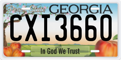 GA license plate CXI3660