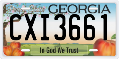GA license plate CXI3661