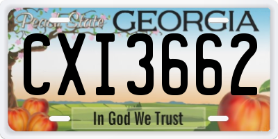 GA license plate CXI3662