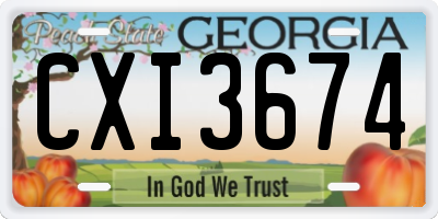 GA license plate CXI3674