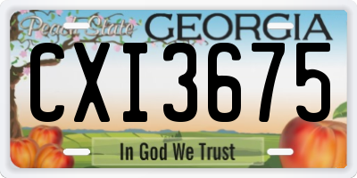 GA license plate CXI3675