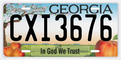 GA license plate CXI3676