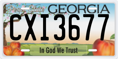 GA license plate CXI3677