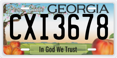 GA license plate CXI3678