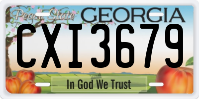 GA license plate CXI3679