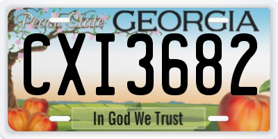 GA license plate CXI3682