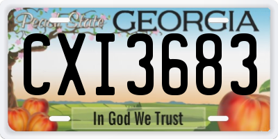 GA license plate CXI3683