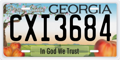 GA license plate CXI3684