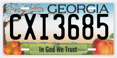 GA license plate CXI3685