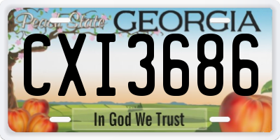 GA license plate CXI3686