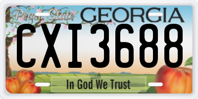 GA license plate CXI3688