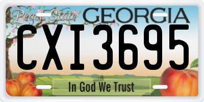 GA license plate CXI3695