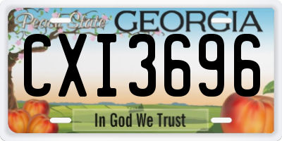 GA license plate CXI3696