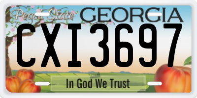 GA license plate CXI3697