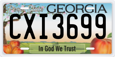 GA license plate CXI3699