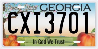 GA license plate CXI3701