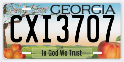 GA license plate CXI3707