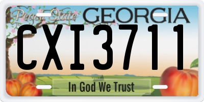 GA license plate CXI3711