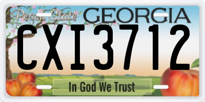 GA license plate CXI3712