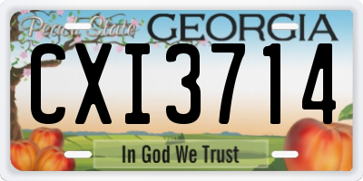 GA license plate CXI3714