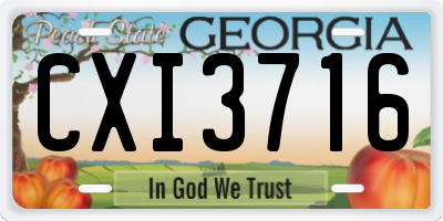GA license plate CXI3716