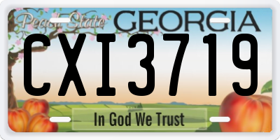 GA license plate CXI3719