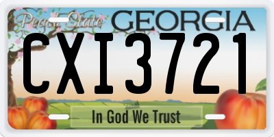GA license plate CXI3721