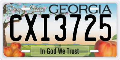 GA license plate CXI3725