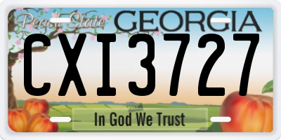 GA license plate CXI3727