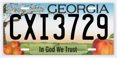 GA license plate CXI3729
