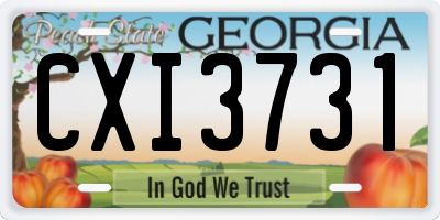 GA license plate CXI3731