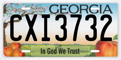 GA license plate CXI3732