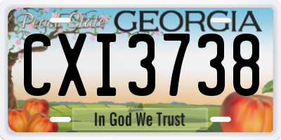 GA license plate CXI3738