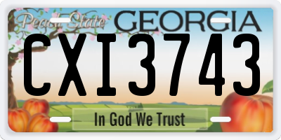 GA license plate CXI3743