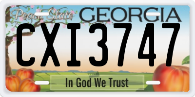 GA license plate CXI3747