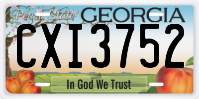 GA license plate CXI3752