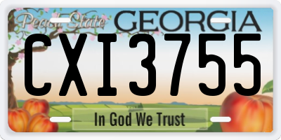 GA license plate CXI3755