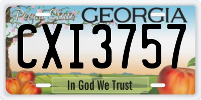 GA license plate CXI3757