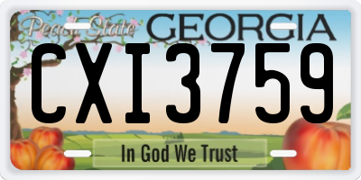 GA license plate CXI3759