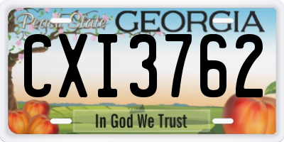 GA license plate CXI3762