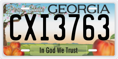 GA license plate CXI3763