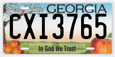GA license plate CXI3765