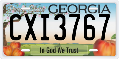 GA license plate CXI3767