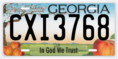GA license plate CXI3768