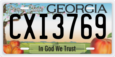 GA license plate CXI3769
