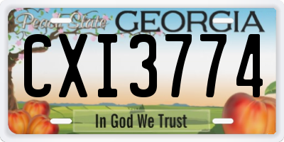GA license plate CXI3774